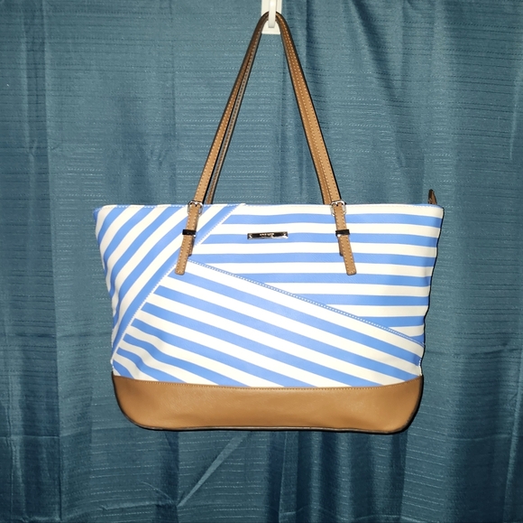 Nine West Handbags - Nine West Blue Striped Tote Bag
